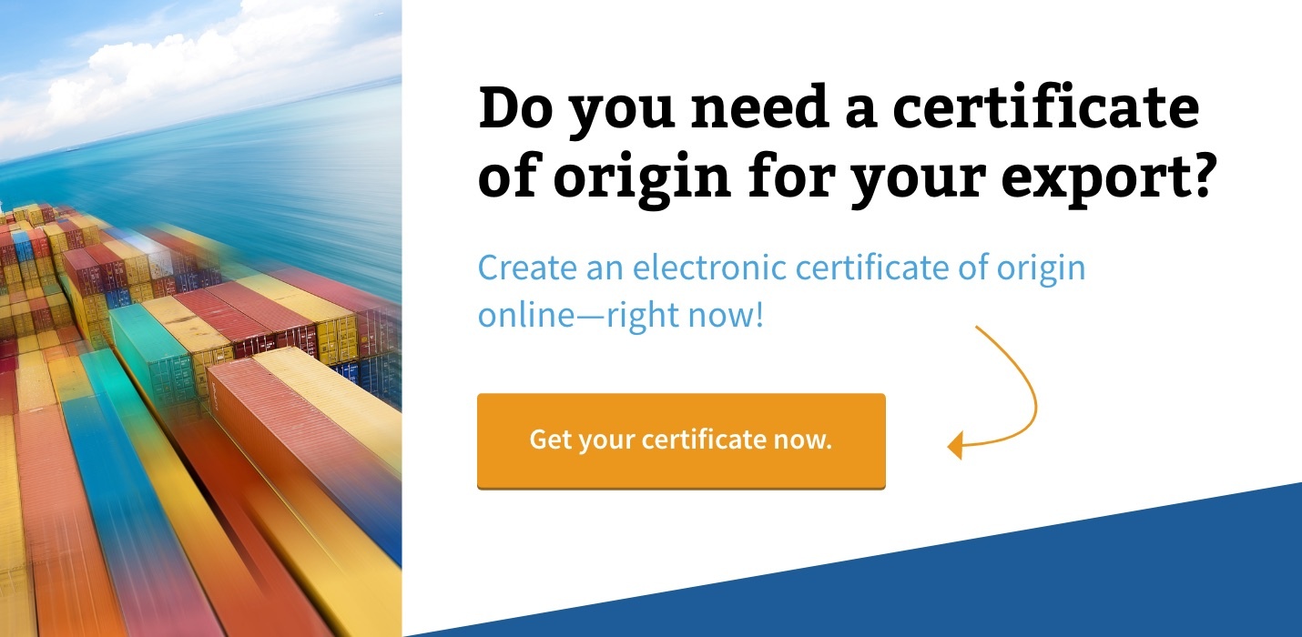 Electronic Certificate of Origin - Shipping Solutions