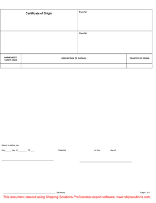 How to Complete a Generic Certificate of Origin | Shipping Solutions