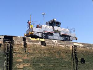 "Mules" guide large ships through the Panama Canal.