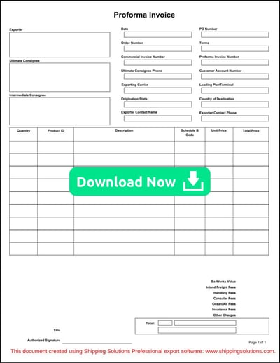 Proforma Invoice Download Now