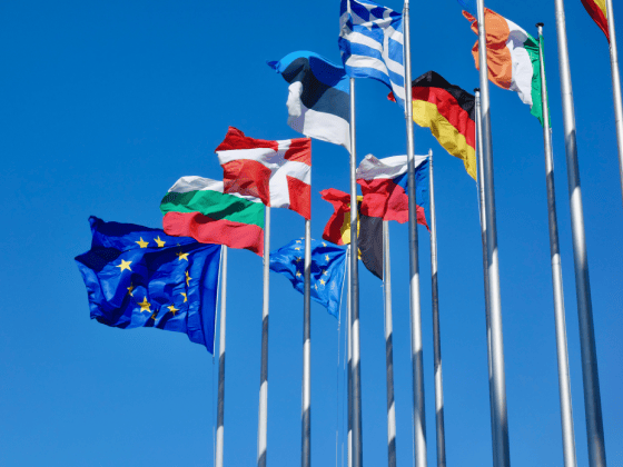 European Union flags waving in the wind. Exporting to the EU: what you need to know | Shipping Solutions