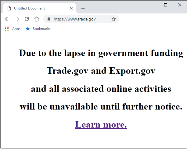 Export Compliance During a Government Shutdown