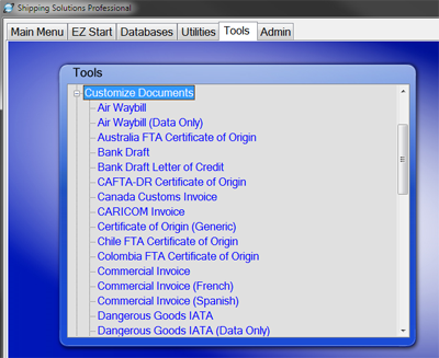 Customizing Export Documents in Shipping Solutions Software